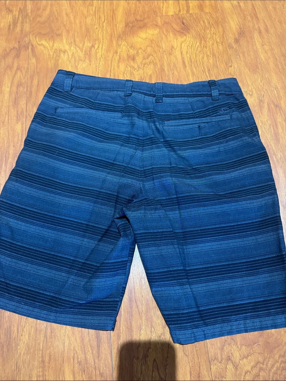 O'Neill Men's Blue  Striped Flat Front Shorts